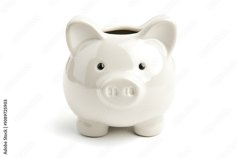 Clean white background with home savings account concept Clean white background with home savings account concept