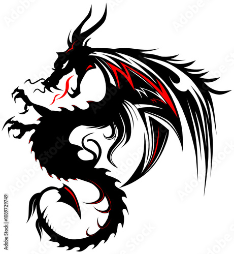 Dragon tribal tatouage tattoo dessin photo