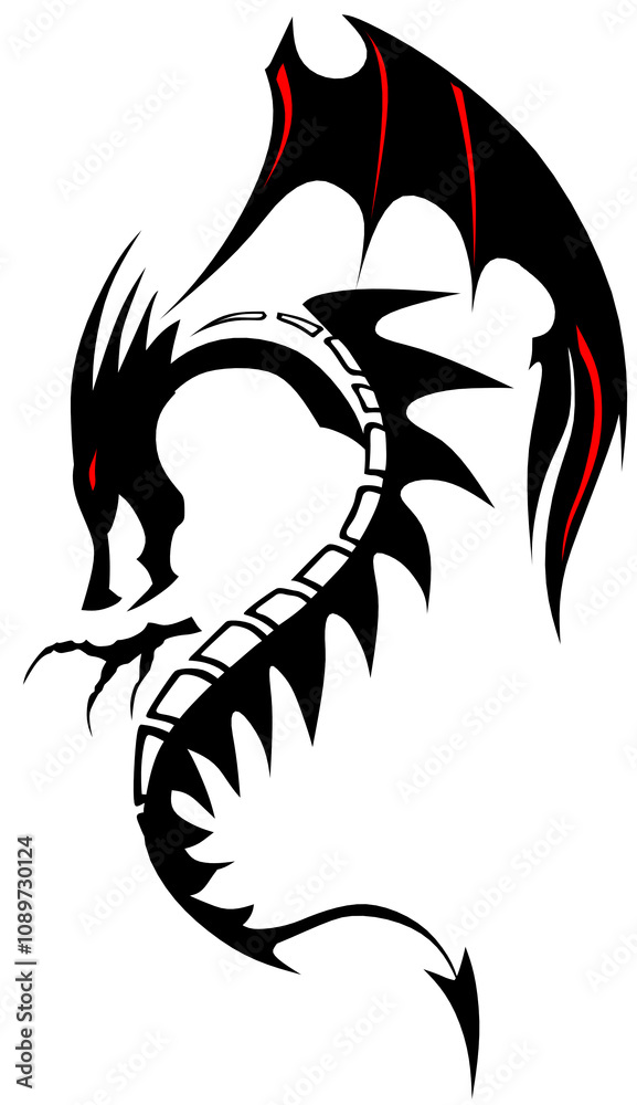 Dragon tribal tatouage tattoo dessin Dragon tribal tatouage tattoo dessin