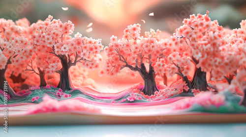 春の桜の華やかなデコレーション