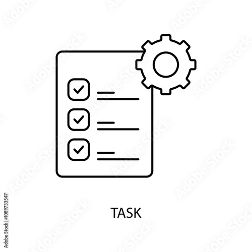 task concept line icon. Simple element illustration. task concept outline symbol design.