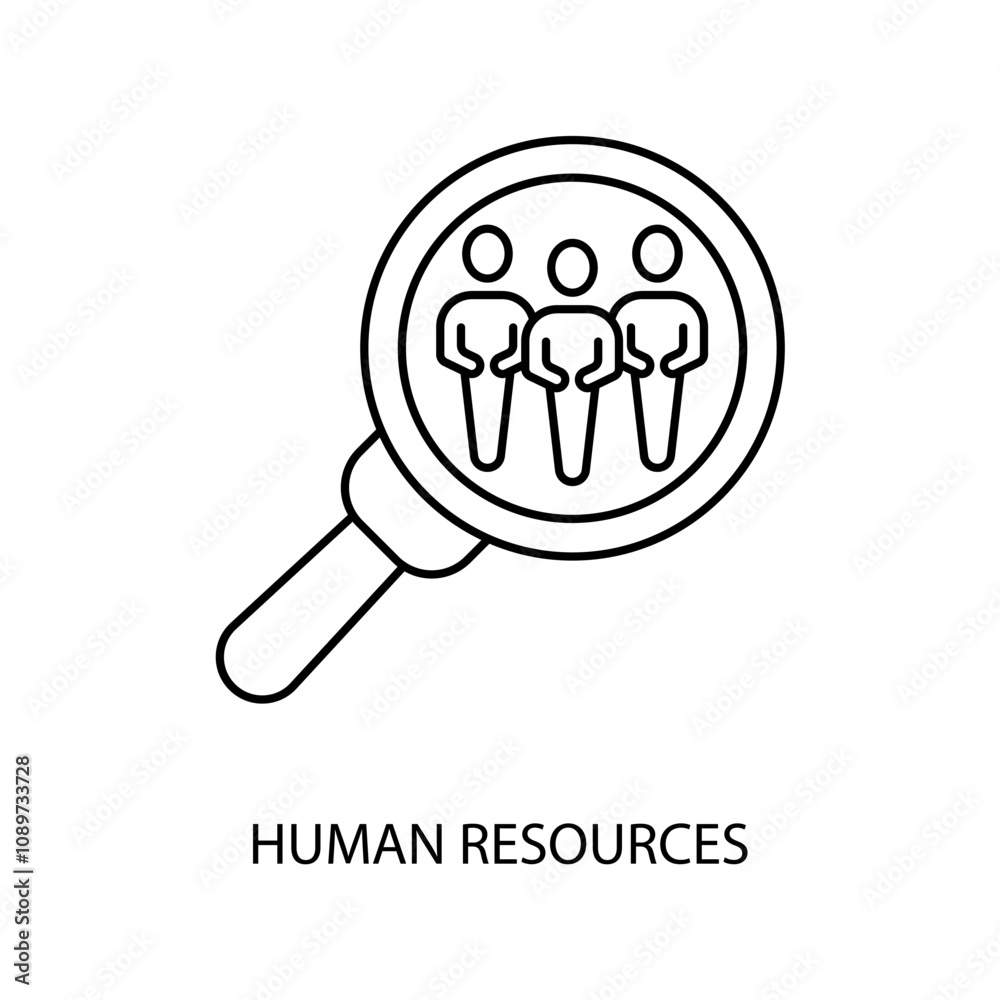 Obraz premium human resources concept line icon. Simple element illustration. human resources concept outline symbol design.
