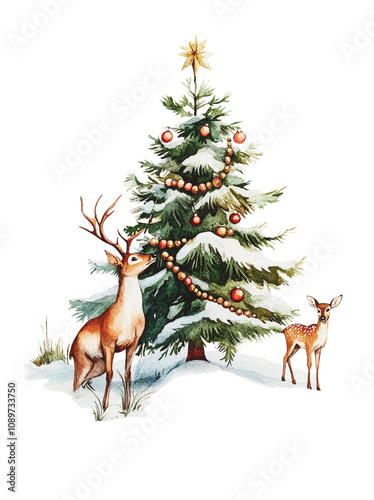 Retro Vintage Victorian Christmas – A festive scene capturing the charm of the Victorian era with beautifully decorated Christmas trees, children joyfully playing around, and lush holiday bouquets. Th