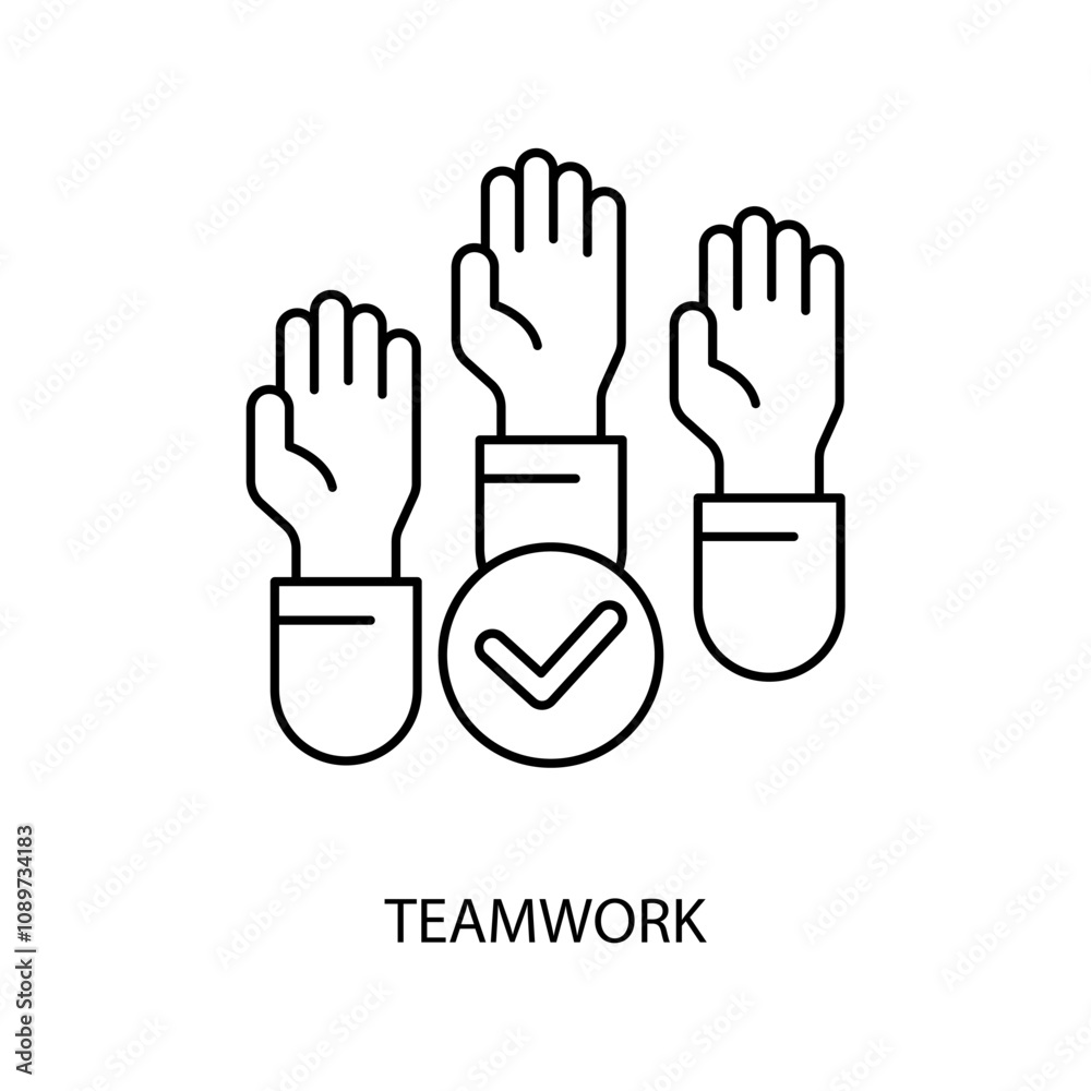 Obraz premium teamwork concept line icon. Simple element illustration. teamwork concept outline symbol design.