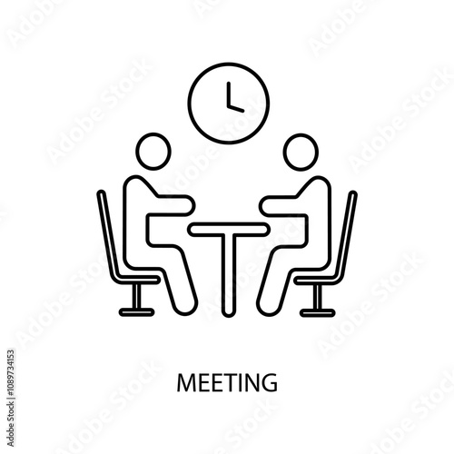 meeting concept line icon. Simple element illustration. meeting concept outline symbol design.