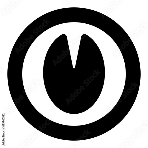 Hoof print of horse mare icon in circle round black color vector illustration image solid outline style