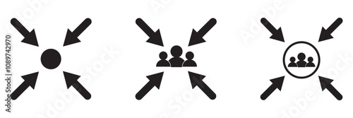 Assembly point icon. Emergency evacuation assembly icon, vector illustration