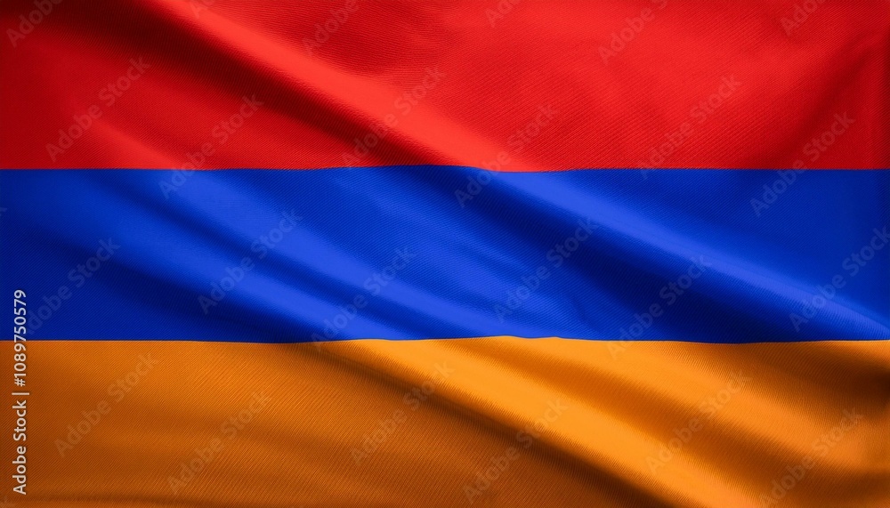 Obraz premium アルメニアの国旗(waving national flag of Armenia.) 