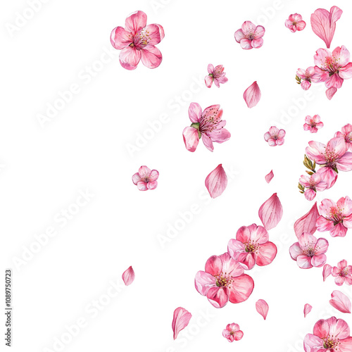 set of pink flowers