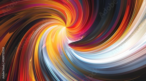 A dynamic abstract design with swirling colors and a clean area in the center for text