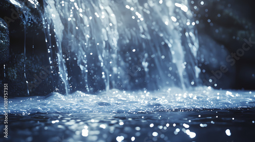 Wallpaper Mural Ethereal waterfall: a cascading veil of serenity. Shimmering Waterfall Veil. Illustration Torontodigital.ca