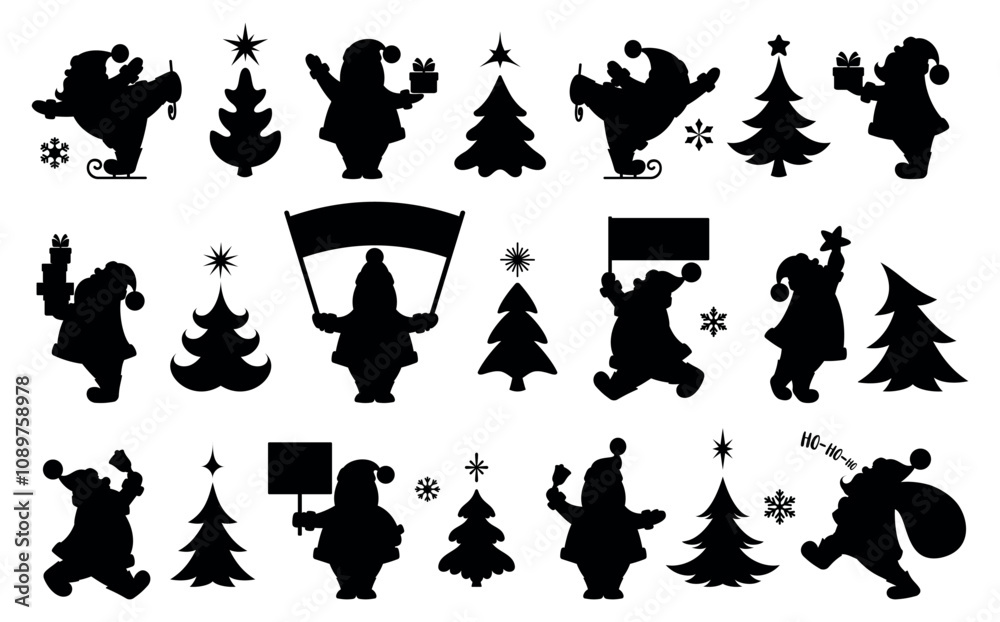Φωτογραφία Merry Christmas and Happy New Year signs and symbols set