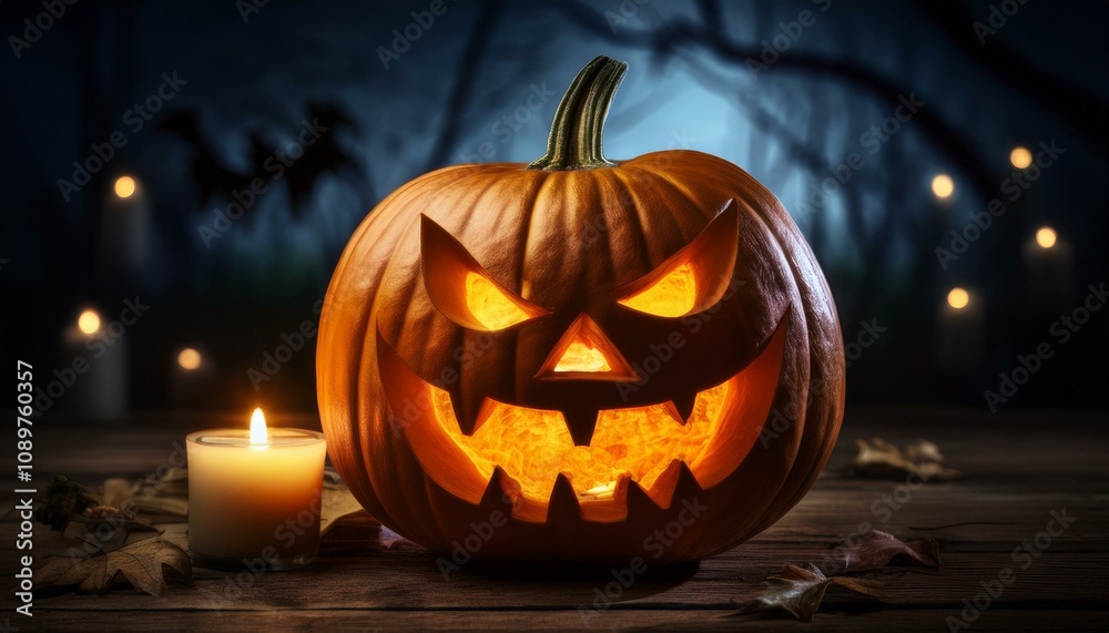Fototapeta premium halloween pumpkin on a black background