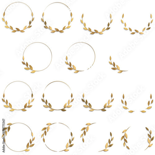 COURONNE DE FEUILLES DORÉE