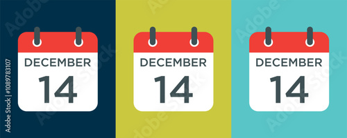 calendar - December 14 icon illustration isolated vector sign symbol