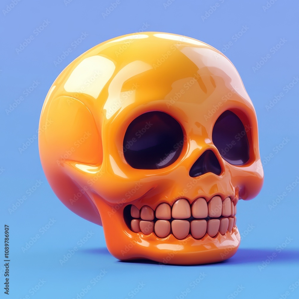 Obraz premium Vibrant Skull: A Striking Memento Mori