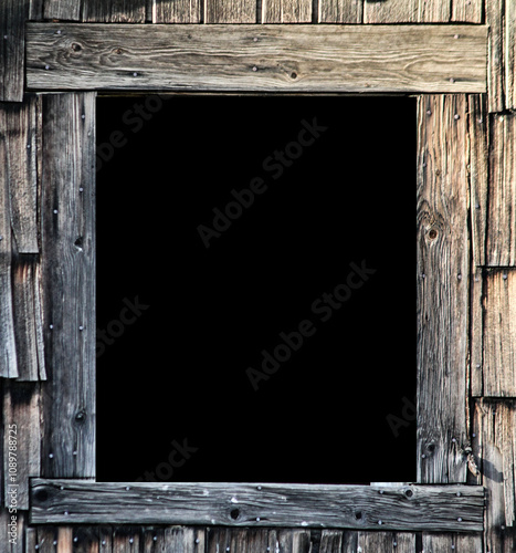 custom digital picture frame made from photo of window in old vintage building