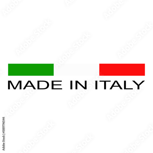 Made in Italy quality label on transparent background in PNG.