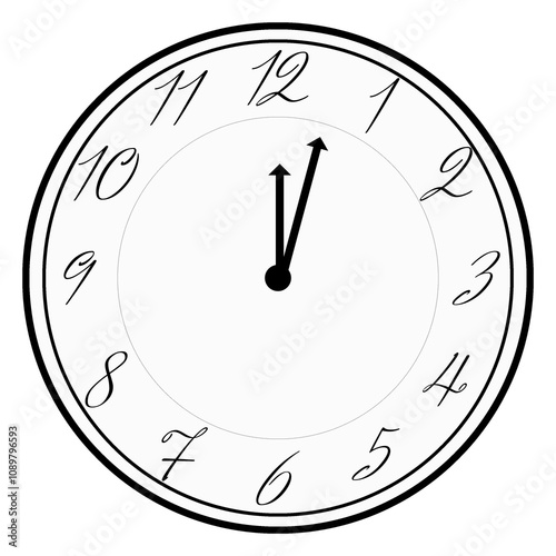 A clock on transparent background in PNG