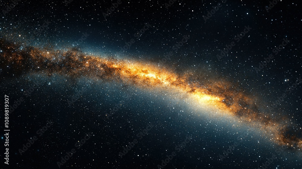 Obraz premium A large star, illuminated by a radiant yellow light, is captured in a close-up photograph against the vast expanse of the sky