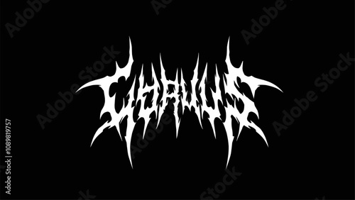 Corvus typography vector in a striking and intense dark metal font style for t-shirt print apparel, sticker, poster, logo and more photo