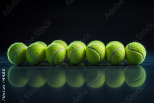 Tennis Balls Display with ATP Logo photo