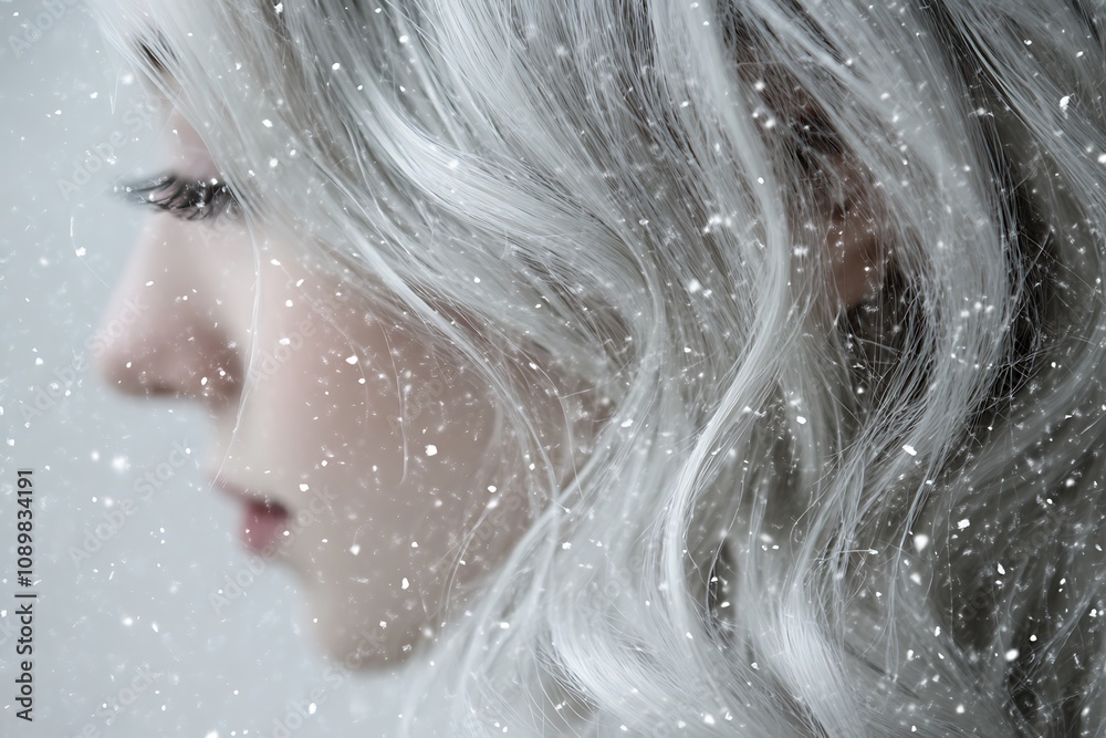 Obraz premium Light silver-gray with subtle snowflake effects