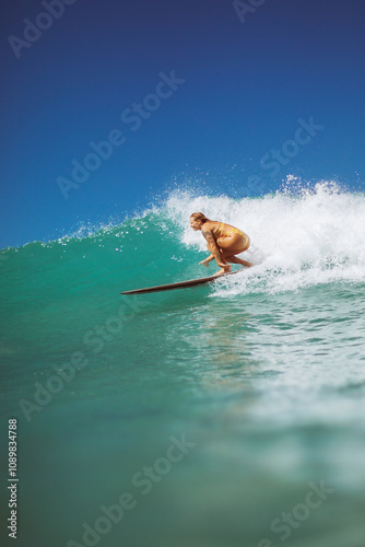 Canvas Print Surfer on Waikiki Wave