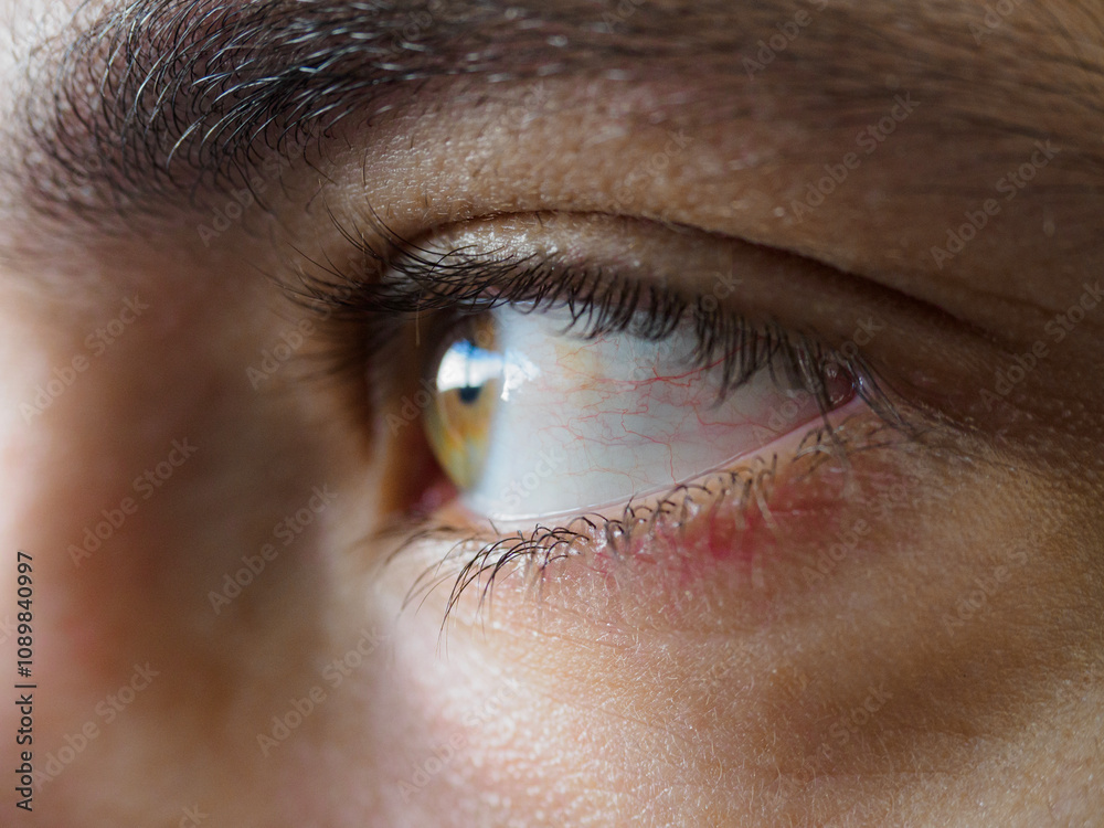 Obraz premium Veins on the pupil close-up