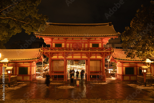 Entrance of Yasaka shrine in Kyoto, Japan. photo