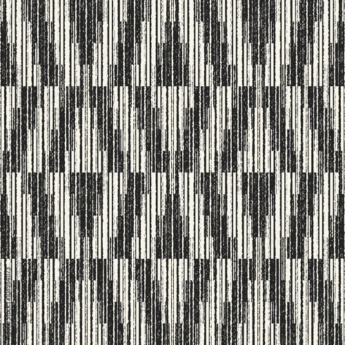 Monochrome Grain Striped Broken Geometric Pattern