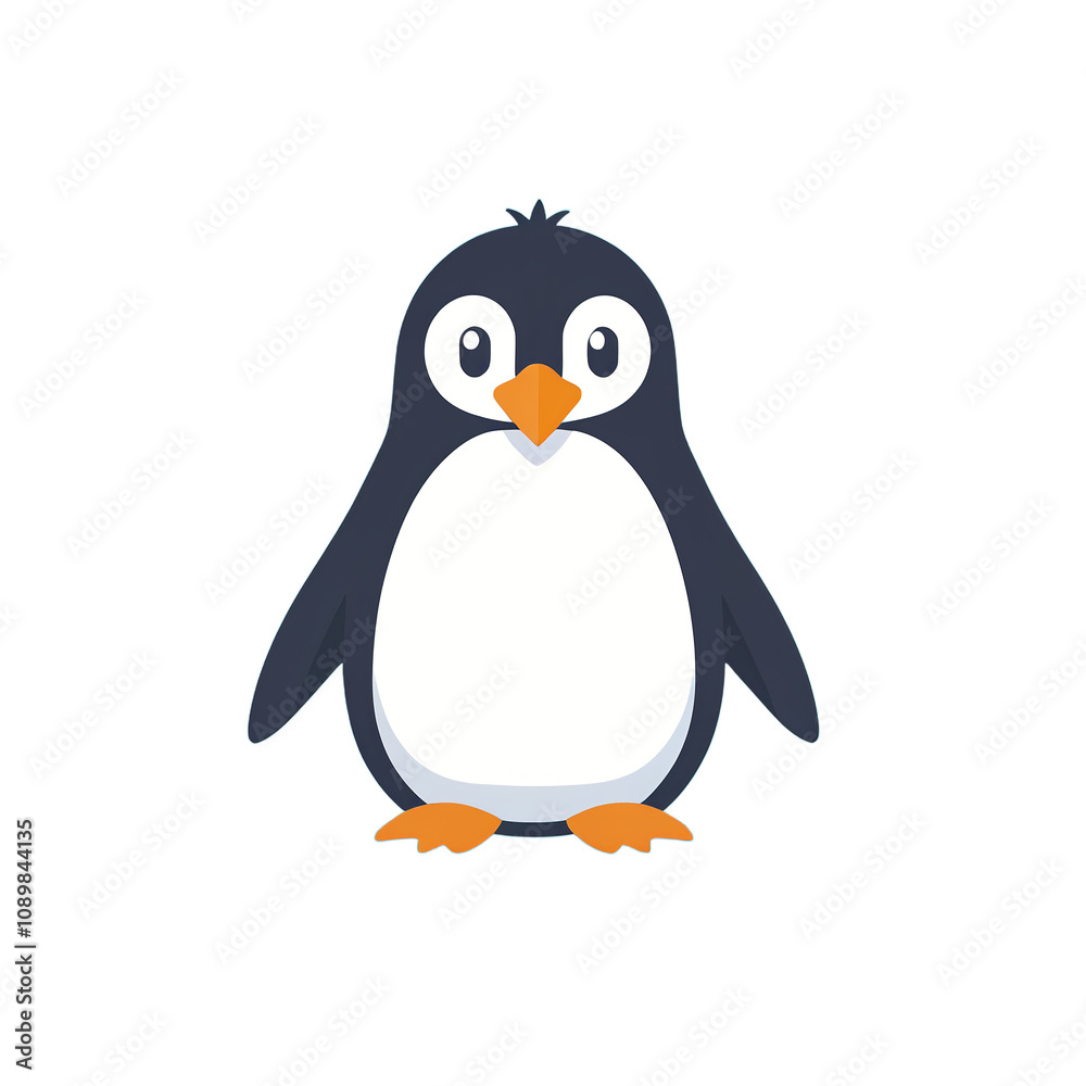 Fototapeta premium simple minimalist penguin vector illustration isolated