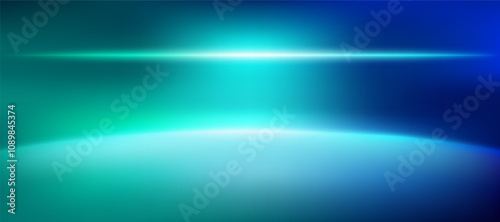 Blue green gradient studio background, Abstract pattern room, walls and floor reflect neon lights luxurious shine, dark tones and feel speed of digital technology connected. Future technology.