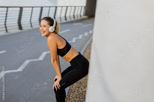 A young woman takes a break...