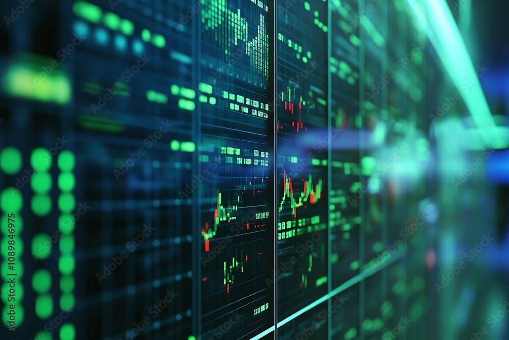 Fototapeta premium Finance investment analysis on screen