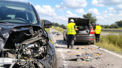 two flanks collided, serious car accident