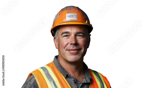 Portrait of a Utility Worker With Transparent Background