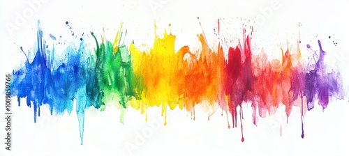 Wallpaper Mural Vibrant Splash of Rainbow Paint on White Background. Torontodigital.ca