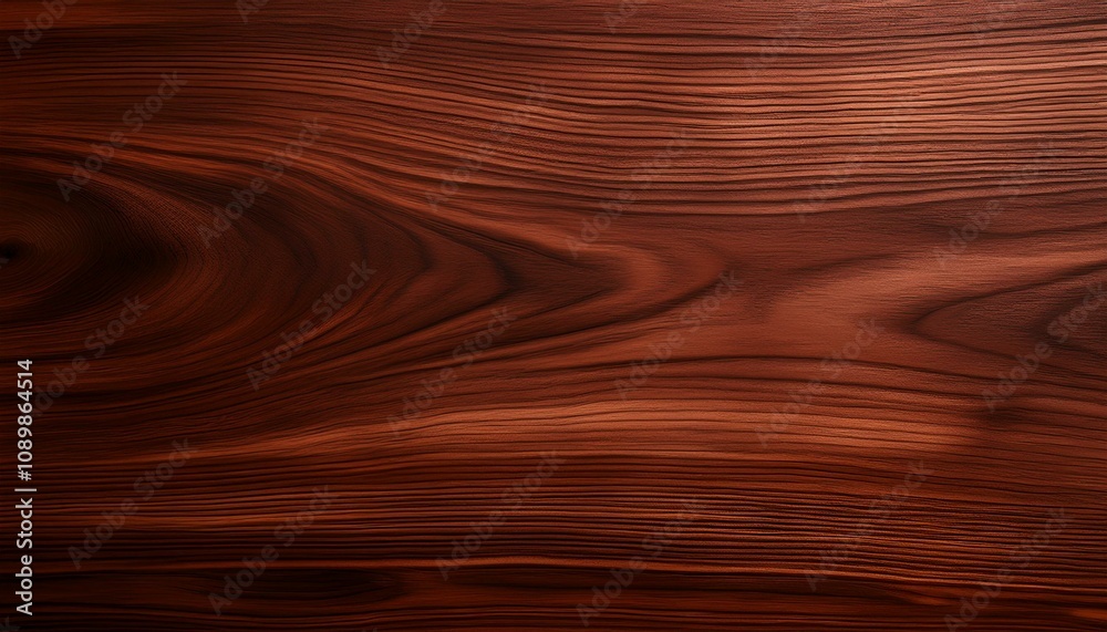 Fototapeta premium マホガニー木材の赤褐色が際立つデザイン。滑らかな表面と直線的で細かい木目が魅力のテクスチャ。