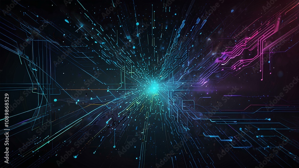 Fototapeta premium Technology Background. Technological processes, neural networks and AI background
