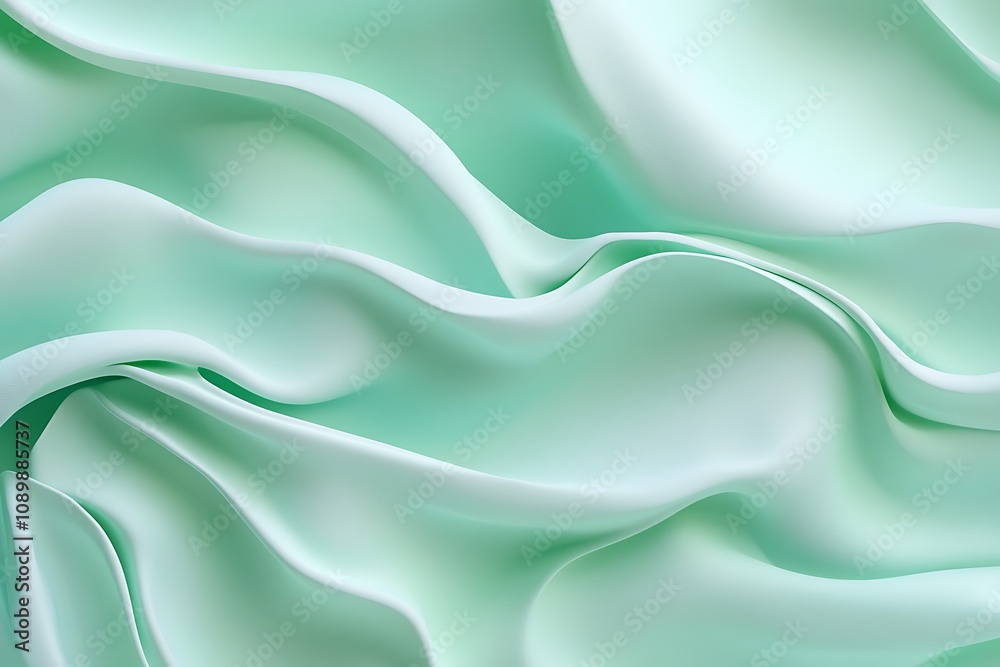 Fototapeta premium Pastel mint green background with smooth gradients