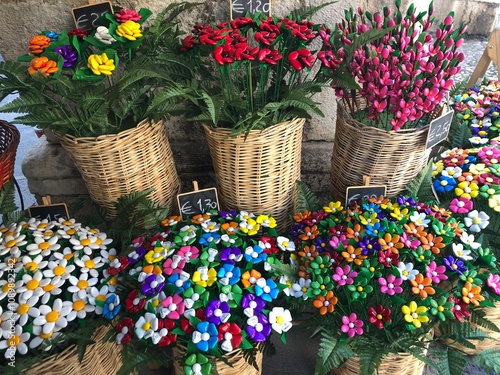 basket of flower candy