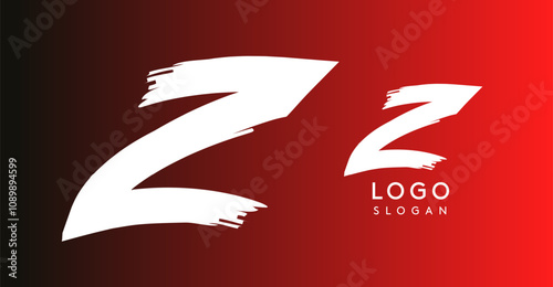 Handwritten brush pen letter Z, urban street art, vibrant and rebellious edgy logo for cool music cover and fashion brands. Vector illustration