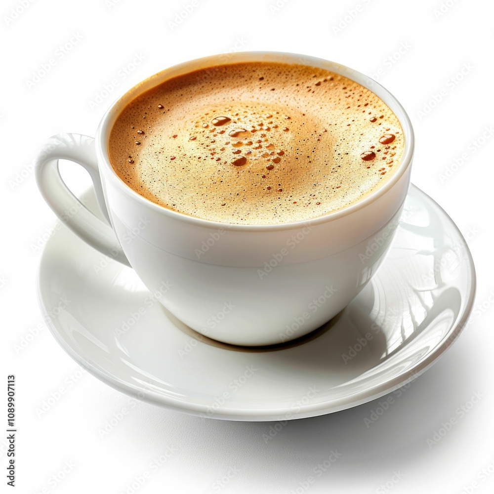 Obraz premium White isolated cup of coffee.