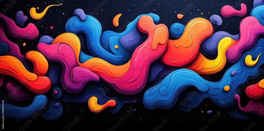 Obraz premium Abstract Colorful Swirling Liquid Forms Artwork
