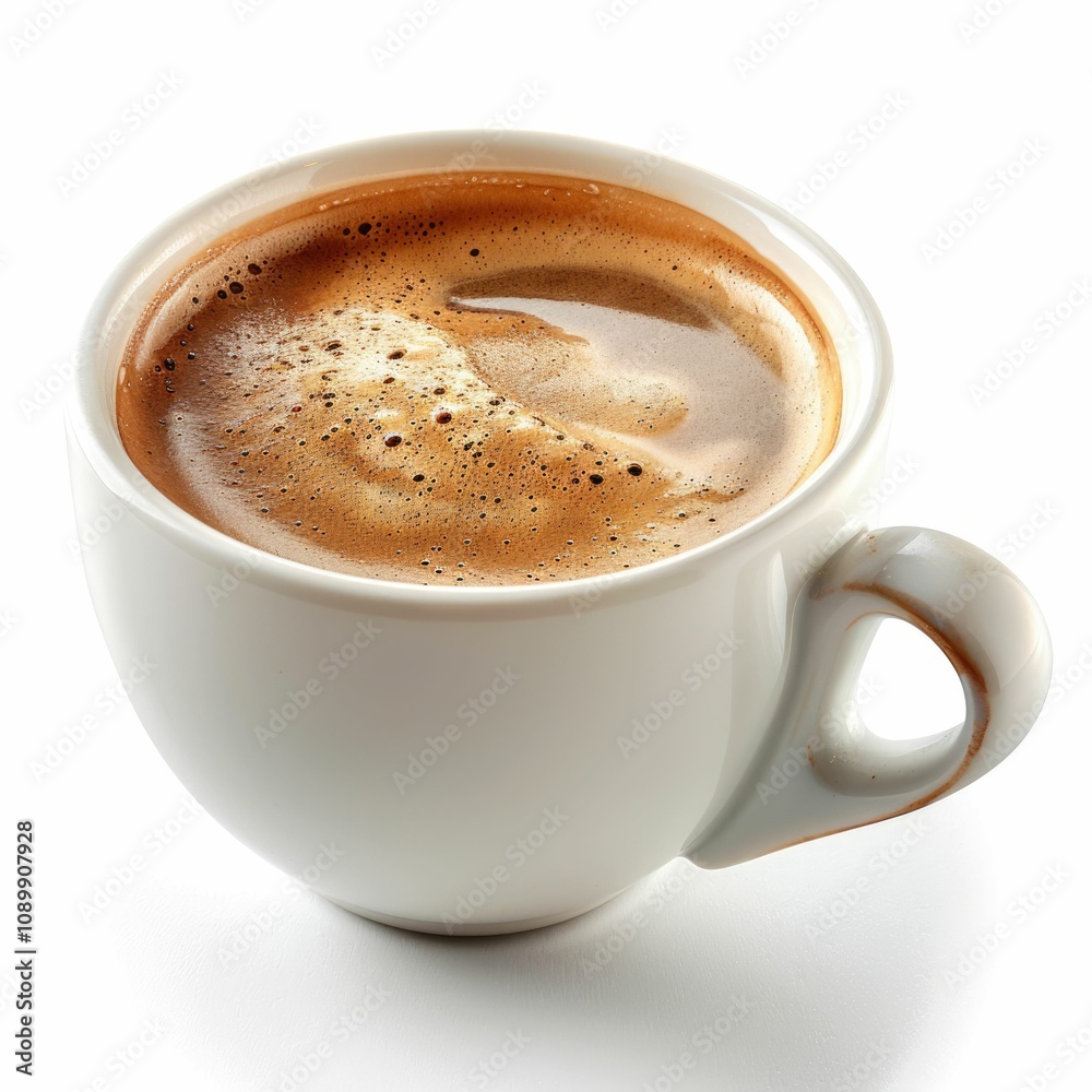 Obraz premium Multiple images of coffee cups against white background.