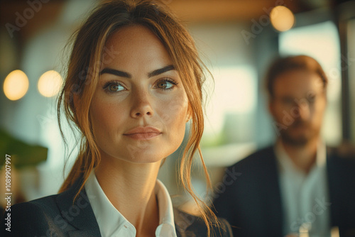 Business Woman Portrait, Board meeting, Office meeting, team meeting, office environment, computer office, business woman