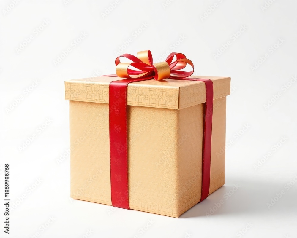 Obraz premium a small gift box with a red ribbon on it