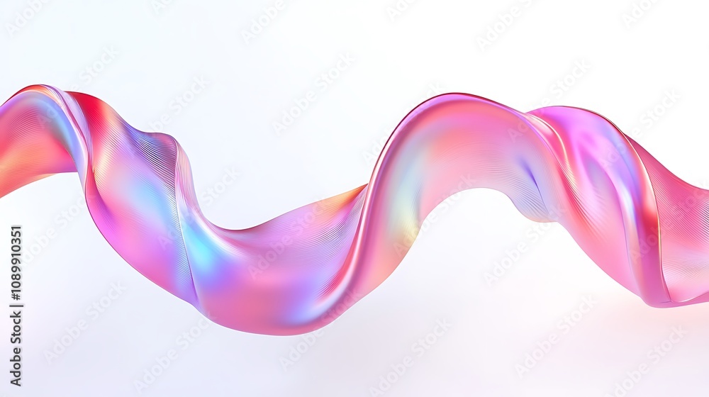 Obraz premium Colorful Flowing Glass and Liquid-like Abstract Shapes in Futuristic Digital Art Renderings