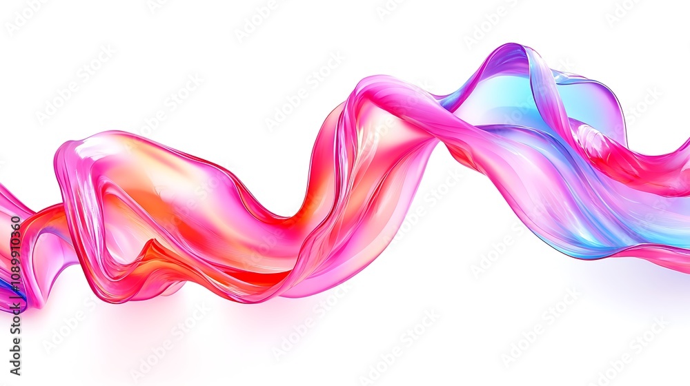 Obraz premium Colorful Flowing Glass and Liquid-like Abstract Shapes in Futuristic Digital Art Renderings